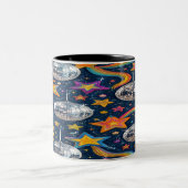 Disco Ball Stars Mug ツートーンマグカップ (中央)