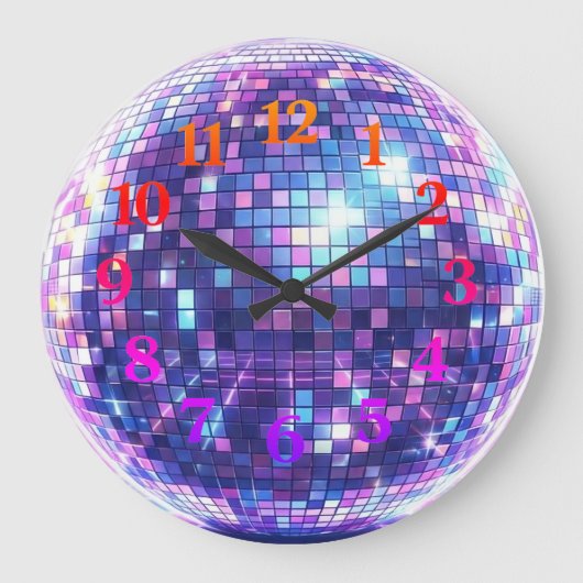 Disco Ball Wall Clock | Customizable  ラージ壁時計 (正面)