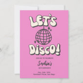 Disco Birthday Partyマゼンタ 招待状 (正面)