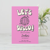 Disco Birthday Partyマゼンタ 招待状 (スタンド正面)