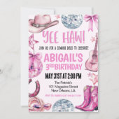 Disco Cowgirl Birthday 招待状 (正面)