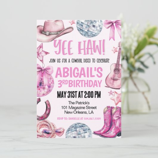 Disco Cowgirl Birthday 招待状 (スタンド正面)