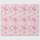 Disco Cowgirl Boots and Cactus Pattern  ラッピングペーパー (フラット)