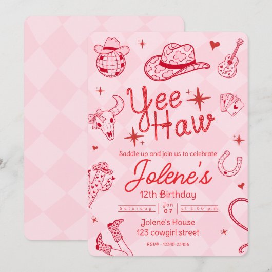 Disco Cowgirl Invitation 招待状 (正面/裏面)