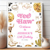 Disco Cowgirl Nashville Rodeo Birthday Welcome ポスター