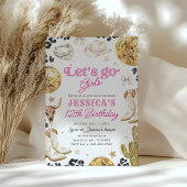 Disco Cowgirl Nashville Rodeo Pink Birthday Party  招待状