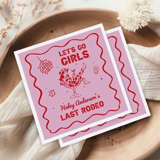 Disco Cowgirl Rodeo Bachelorette Weekend スタンダードカクテルナプキン