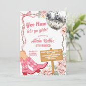 Disco Cowgirl Rodeo Birthday Invitation 招待状 (スタンド正面)