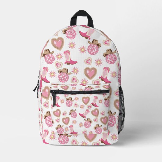 Disco Cowgirl Valentine Backpack プリントバックパック (正面)