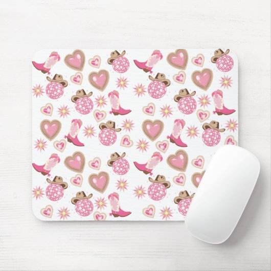 Disco Cowgirl Valentine Mouse Pad マウスパッド (マウス)