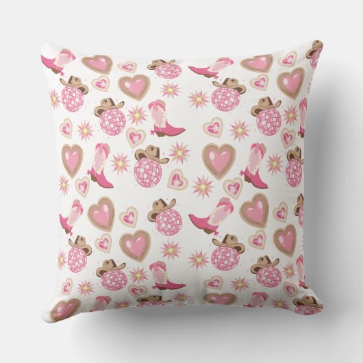 Disco Cowgirl Valentine Throw Pillow クッション (裏面)