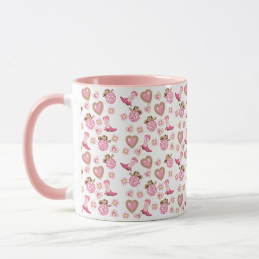Disco Cowgirl Valentine Two-Tone Mug マグカップ (左)