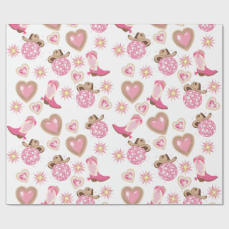 Disco Cowgirl Valentine Wrapping Paper ラッピングペーパー
