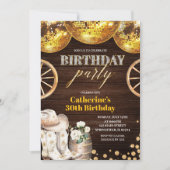 Disco Cowgirl Western Adult Bling Birthday Inv 招待状 (正面)