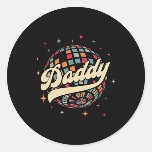 Disco Daddy 60s 70sメンズパーティー衣装パパ父親 ラウンドシール (正面)