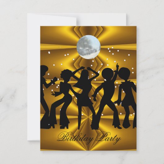 Disco Dance Birthday Party disco ball Einladung 招待状 (正面)