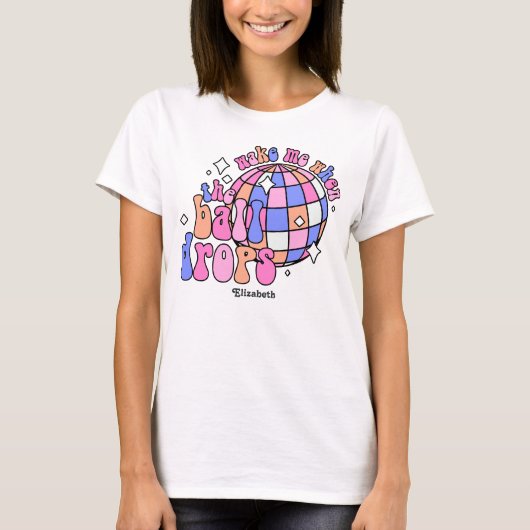 Disco Dance Retro Happy New Year Party Tシャツ (正面)