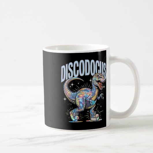 Disco Dinosaur Diplodocus 70s Dino Dancing Funny D コーヒーマグカップ (右)