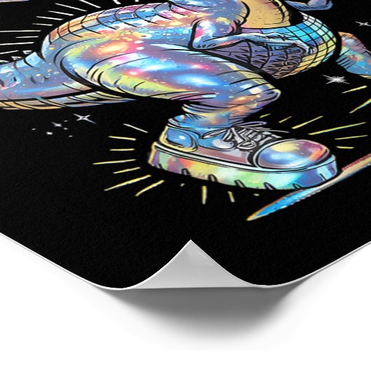 Disco Dinosaur Diplodocus 70s Dino Dancing Funny D ポスター (角)