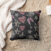 Disco Hearts Accent Pillow – Stylish Glam Home Dec クッション (ブランケット)