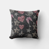 Disco Hearts Accent Pillow – Stylish Glam Home Dec クッション (正面)