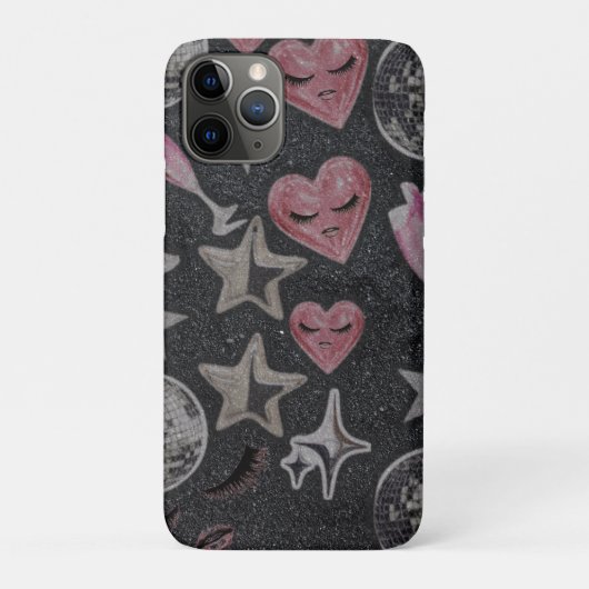 Disco Hearts Minimal Phone Case – Sleek Glam Style Case-Mate iPhoneケース (裏)