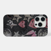 Disco Hearts Phone Case – Chic Glam Style iPhoneケース (裏面横)