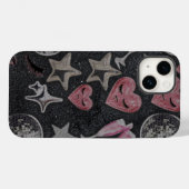 Disco Hearts Protective Phone Case – Chic Glam Sty Case-Mate iPhoneケース (裏面 (横))