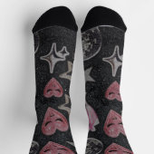 Disco Hearts Socks – Cute Glam Gift for Her ソックス (上部)