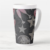 Disco Hearts Tall Latte Mug – Stylish Glam Coffee  カフェラテマグ (右アングル)