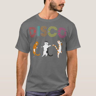 Disco Katzen Tanz CatテクノDJ Electro Musik Tシャツ