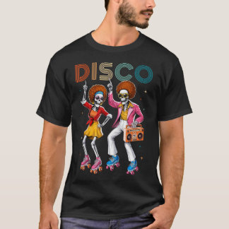 Disco Music Dancing Skeleton Retro Dance Party 70S Tシャツ