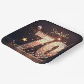 Disco Music Notes Gold Black 70th Birthday Party  ペーパープレート (傾斜あり)