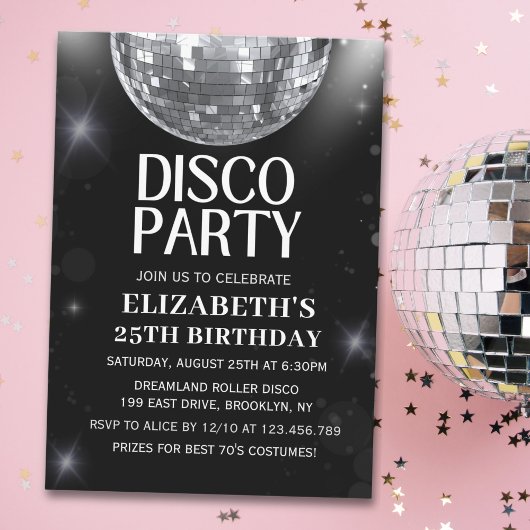 Disco Party | 70'S Adults Birthday  招待状