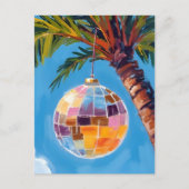 Disco Party Rainbow Colorful Watercolor Painting ポストカード (正面)