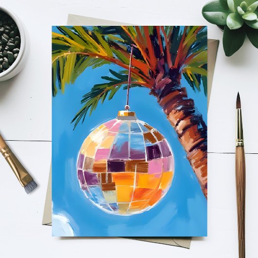 Disco Party Rainbow Colorful Watercolor Painting ポストカード