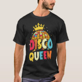 Disco Queen 1970s Retro Party 70s Matching Hallowe Tシャツ (正面)