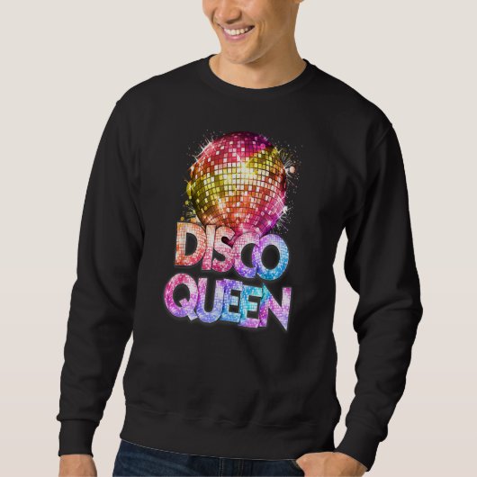 Disco Queen 70のDiscoをテーマにしたヴィンテージ70年代C スウェットシャツ (正面)