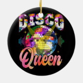 Disco Queen 70sをテーマにした踊り70年代ボールコスト セラミックオーナメント (裏面)
