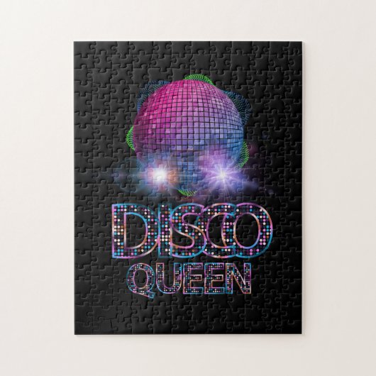 Disco Queen - 70's Discoをテーマにしたヴィンテージ70年代 ジグソーパズル (縦)