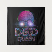 Disco Queen - 70's Discoをテーマにしたヴィンテージ70年代 タペストリー (正面)