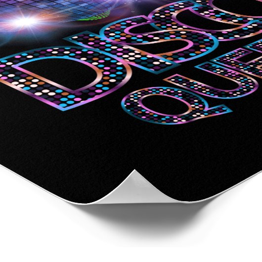 Disco Queen - 70's Discoをテーマにしたヴィンテージ70年代 ポスター (角)