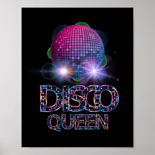 Disco Queen - 70's Discoをテーマにしたヴィンテージ70年代 ポスター (正面)