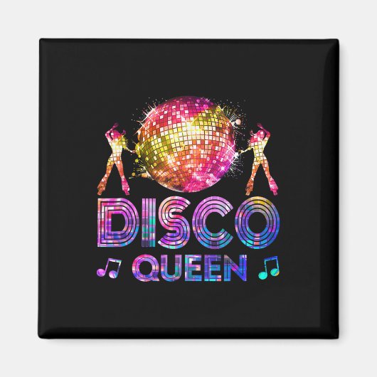 Disco Queen - 70's Discoをテーマにしたヴィンテージ70年代 マグネット (正面)
