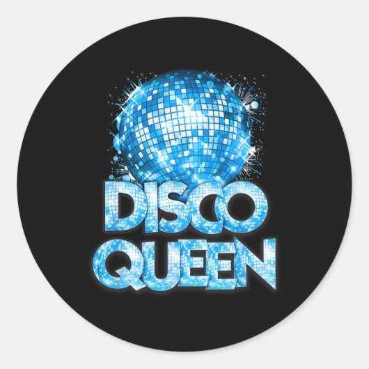 Disco Queen - 70's Discoをテーマにしたヴィンテージ70年代 ラウンドシール (正面)