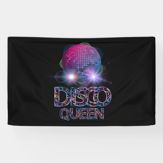 Disco Queen - 70's Discoをテーマにしたヴィンテージ70年代 横断幕 (横)