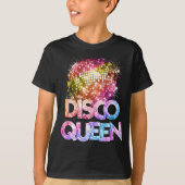Disco Queen - 70's Discoをテーマにしたヴィンテージ70年代 Tシャツ (正面)