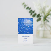 Disco Tiles Dark Blue名刺ホワイトポートレート 名刺 (スタンド正面)