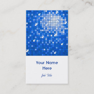Disco Tiles Dark Blue名刺ホワイトポートレート 名刺