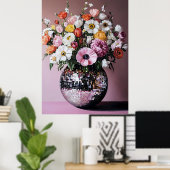Disco Vase with Flowers ポスター (ホームオフィス)